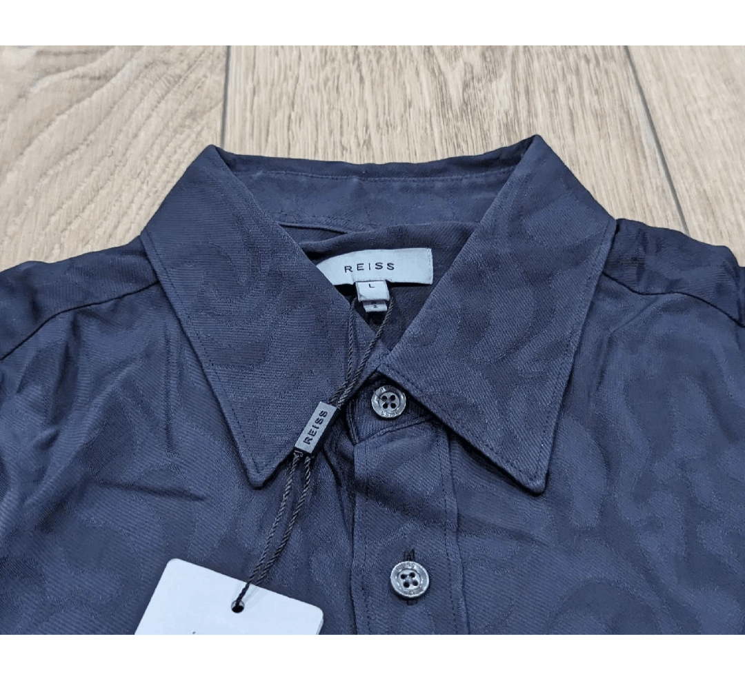 Reiss REISS "Jack" Patterned LS Button Up Shirt Navy Small Size US S / EU 44-46 / 1 - 2 Thumbnail
