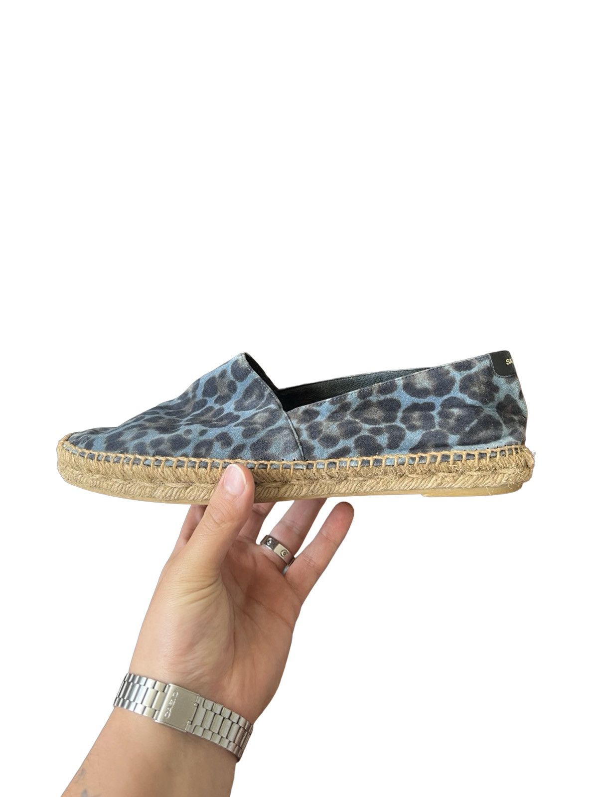 Saint Laurent Paris Saint Laurent Espadrilles Canvas Blue Animal Print Size US 7.5 / EU 40-41 - 3 Thumbnail