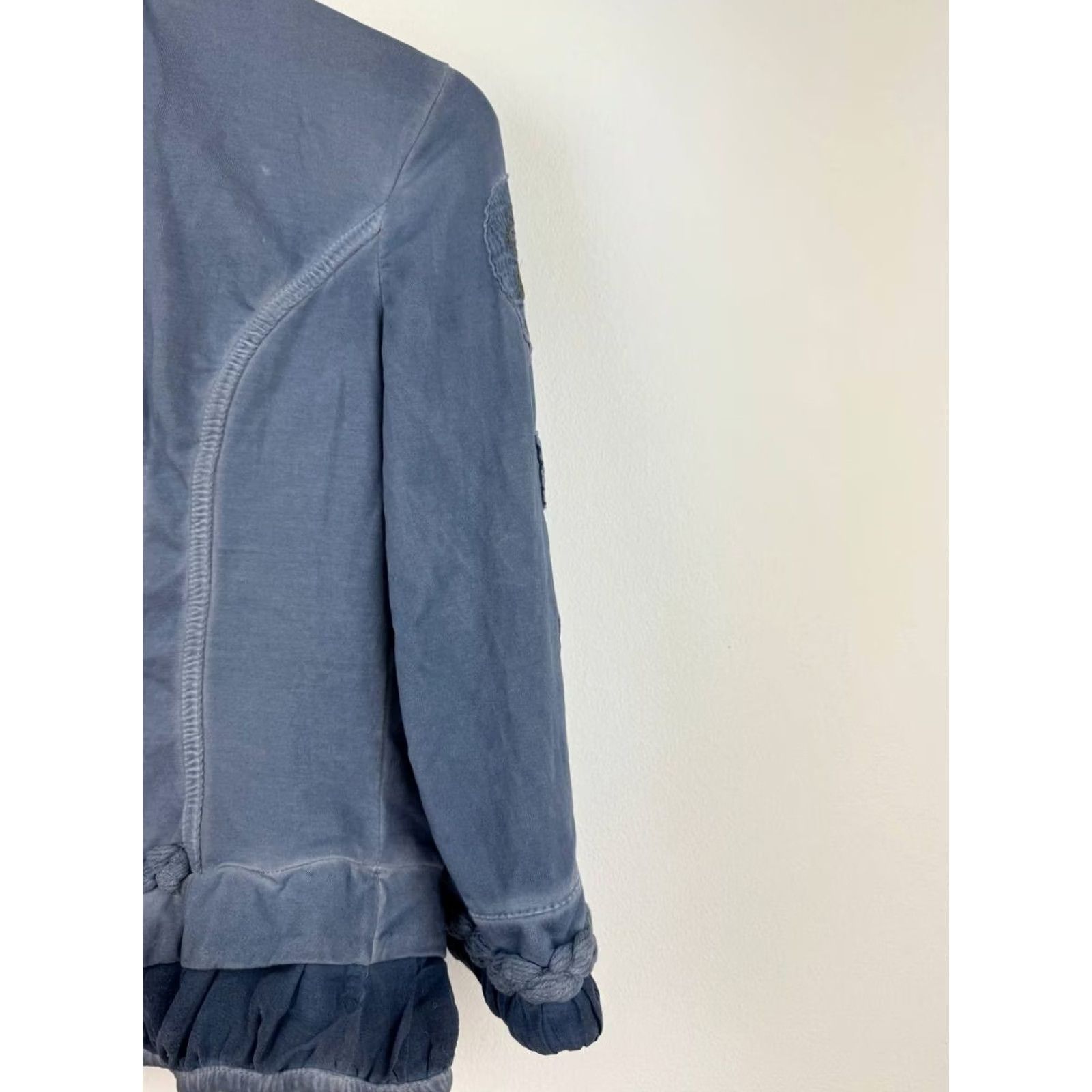 Vintage Elisa Cavaletti Blazer Jacket Women M Blue Silk Blend Mid-Length Solid Button Jacket Regular Fit Size M / US 6-8 / IT 42-44 - 7 Thumbnail