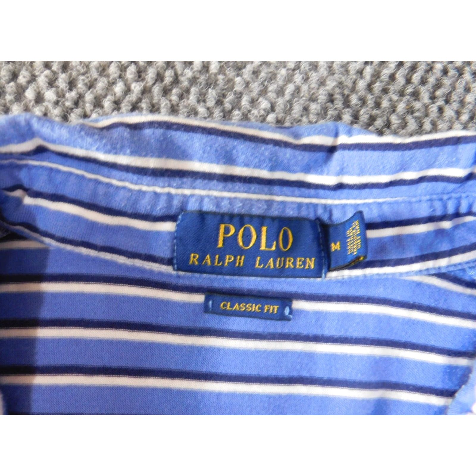 Polo Ralph Lauren Polo Ralph Lauren Polo Shirt Mens M Blue Striped Classic Logo Pony Retro Shirt Size US M / EU 48-50 / 2 - 4 Thumbnail