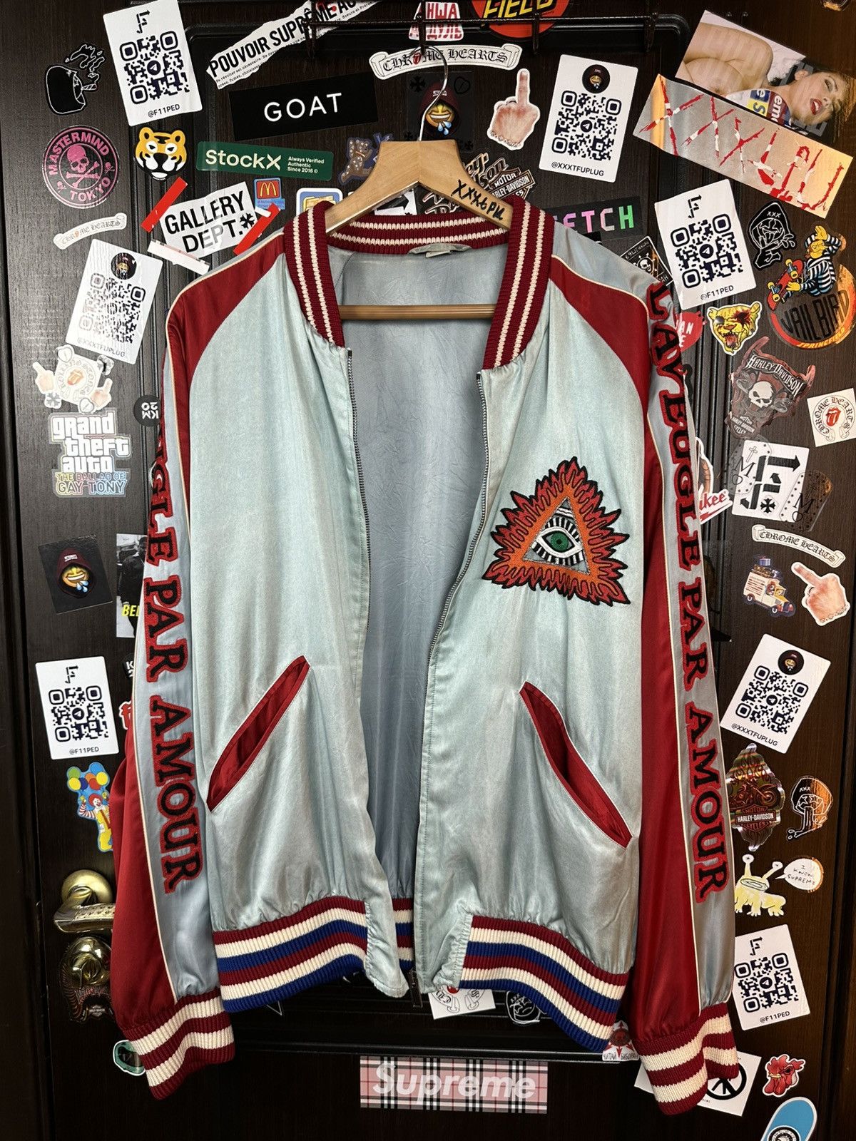 Gucci Gucci 2017 Amour illuminati Silk Bomber XXL Size US XL / EU 56 / 4 - 1 Thumbnail