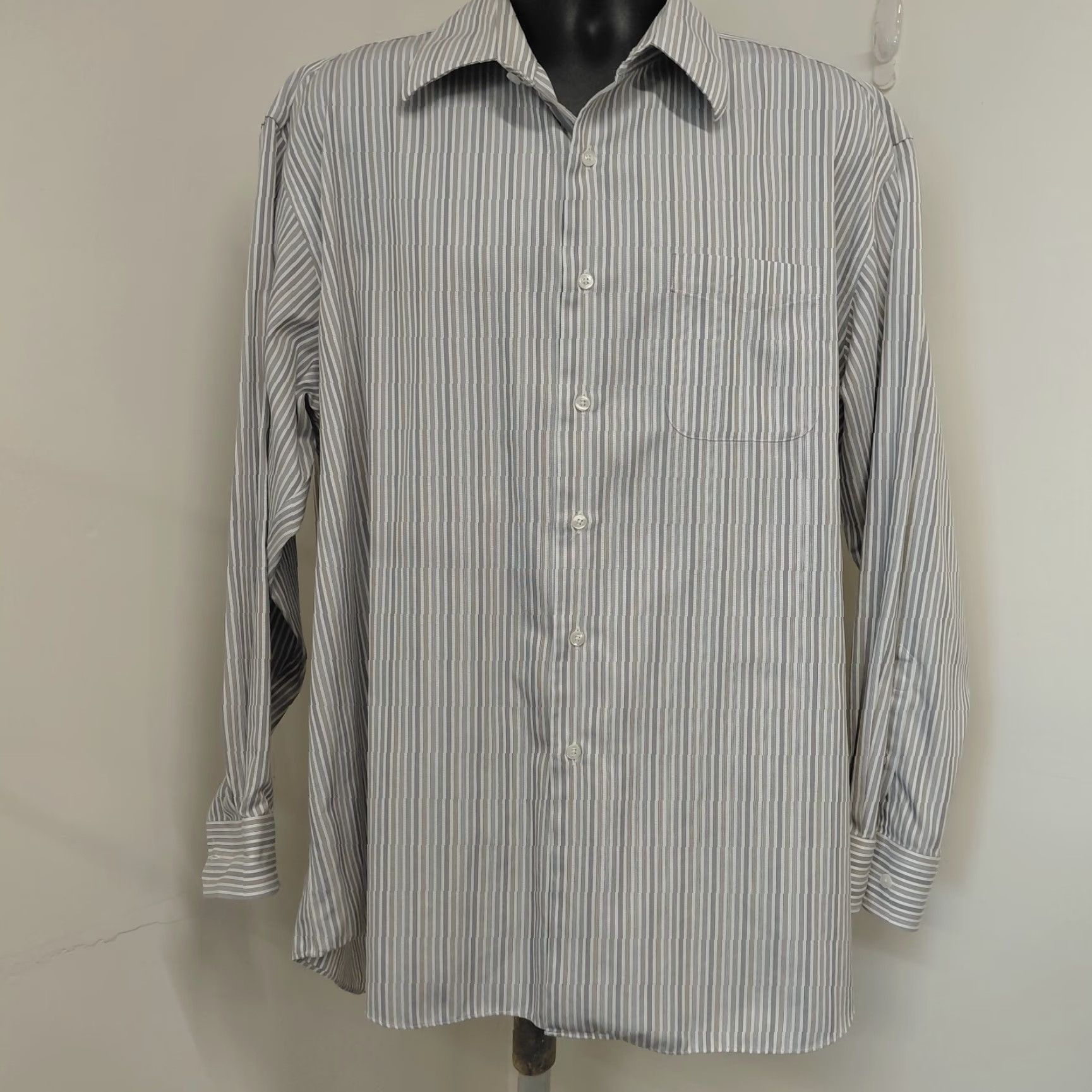 Needles Roberto Villini Shirt Men's Sz 18 34-35 Non-Iron Single Needle Business Dadcore Size US XXL / EU 58 / 5 - 2 Thumbnail
