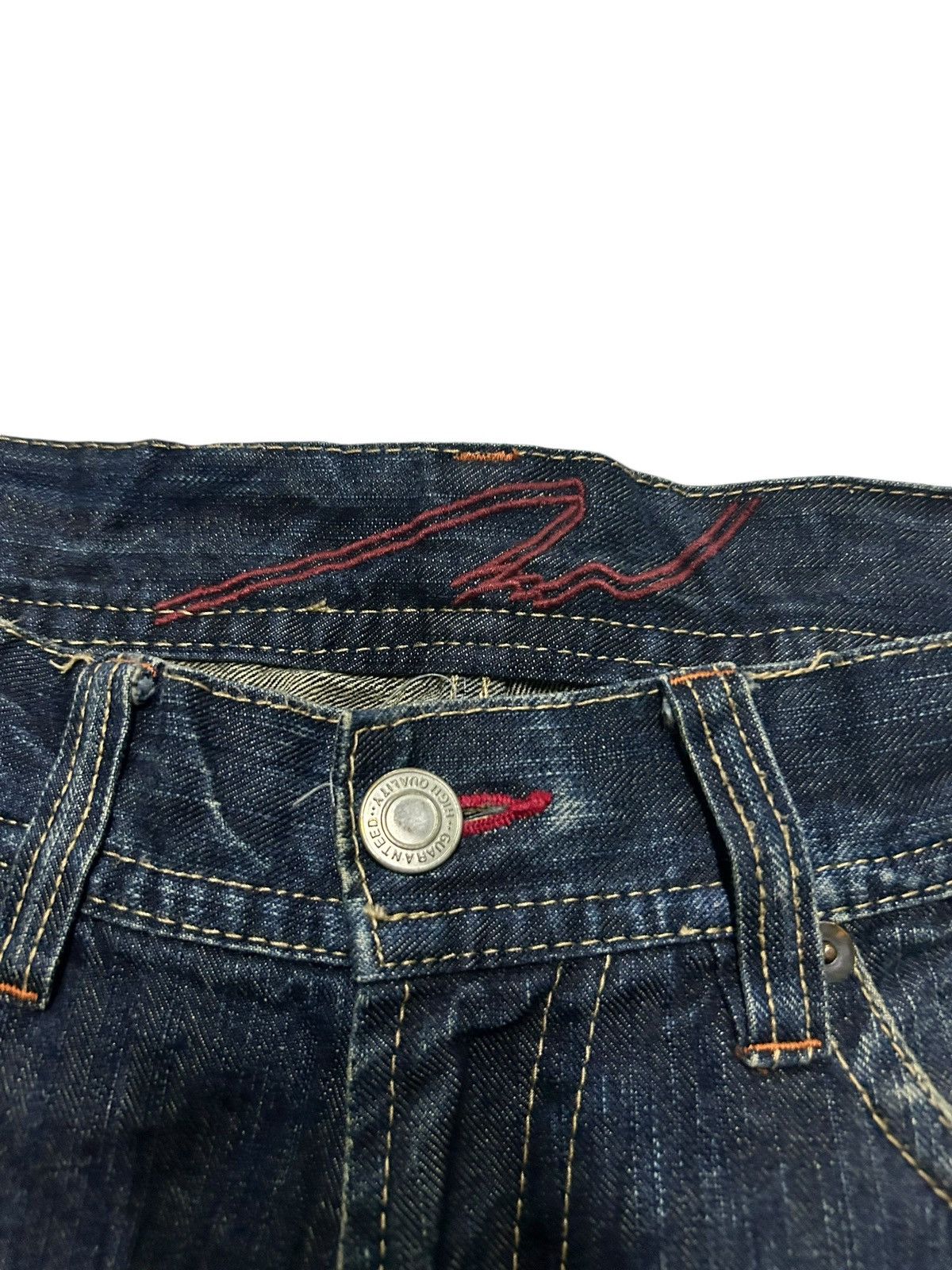 If Six Was Nine × KMRii × Le Grande Bleu (L.G.B.) FLARE THREE STONES THROW JAPANESE PUNK STYLE DENIM ☠️🎌🎌☠️ Size US 31 - 12 Thumbnail