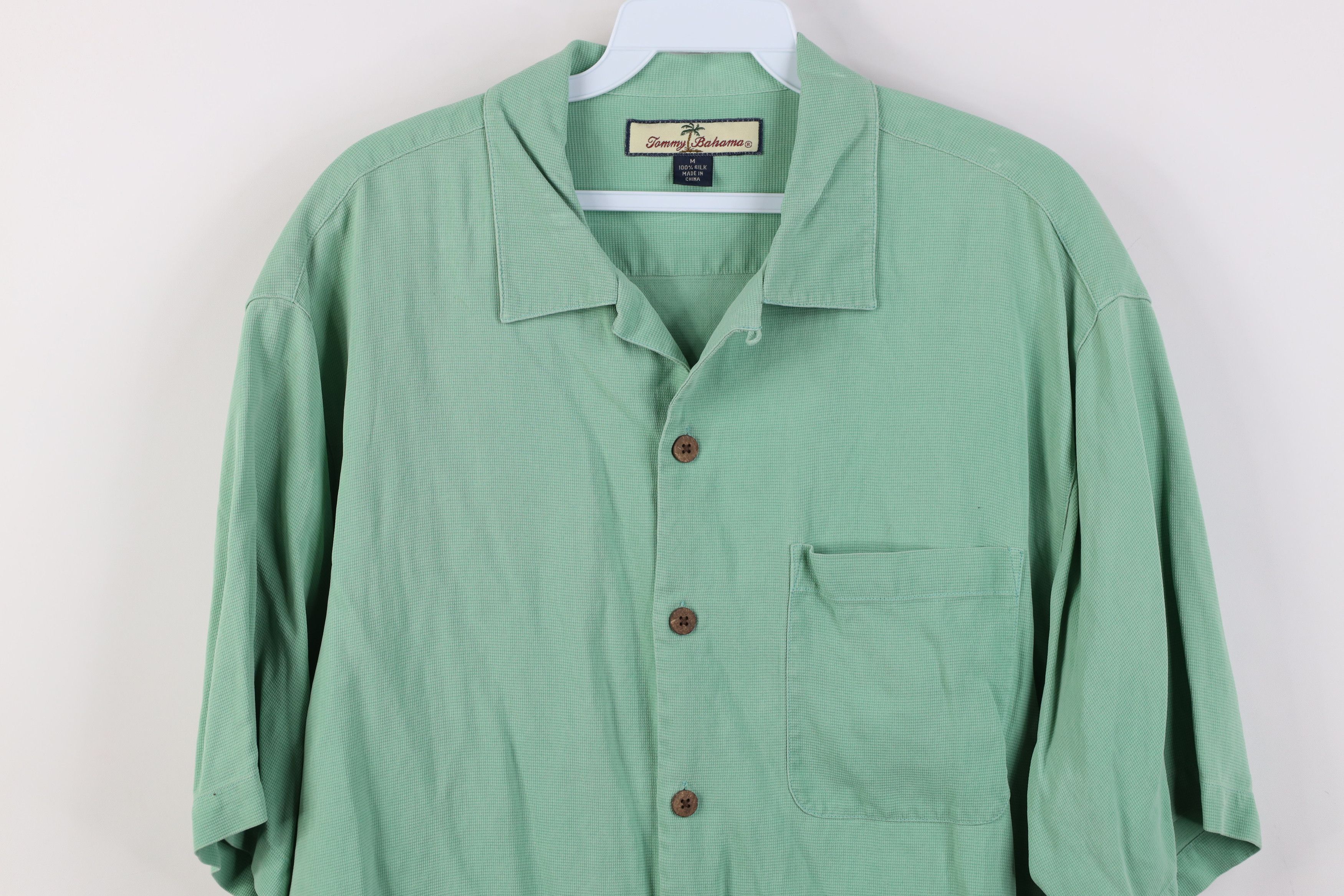 Tommy Bahama Vintage 90s Tommy Bahama Looped Collar Button Shirt Green Size US M / EU 48-50 / 2 - 2 Thumbnail
