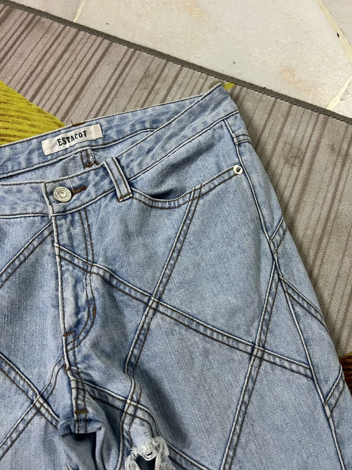 Japanese Brand 💥Flare💥Estacot Faded Distress Jean Like Tornado Mart Size US 28 / EU 44 - 14 Thumbnail