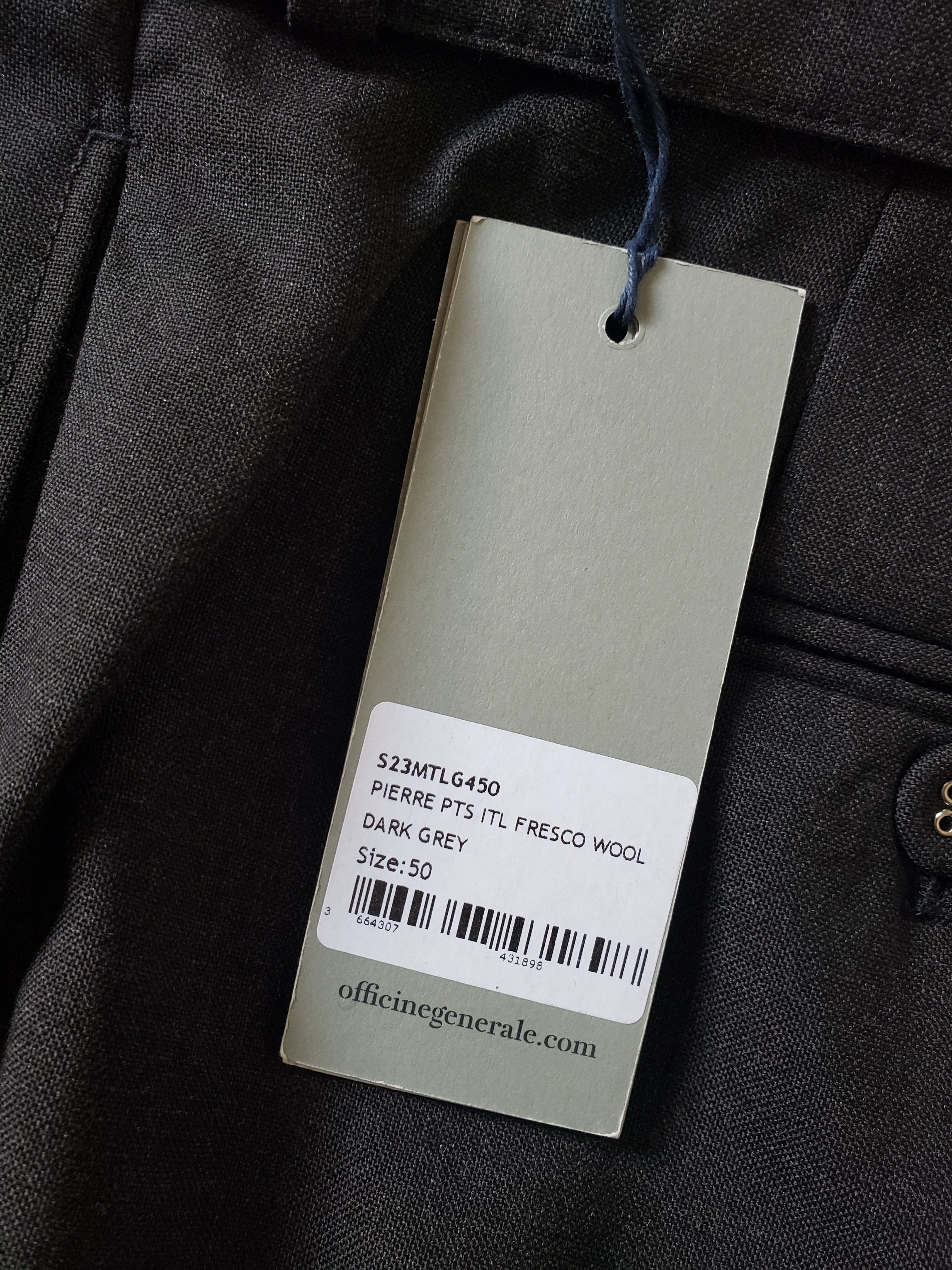 Officine Generale NWT Officine Generale Pierre Pants, dark grey - size 50 Size US 34 / EU 50 - 3 Thumbnail
