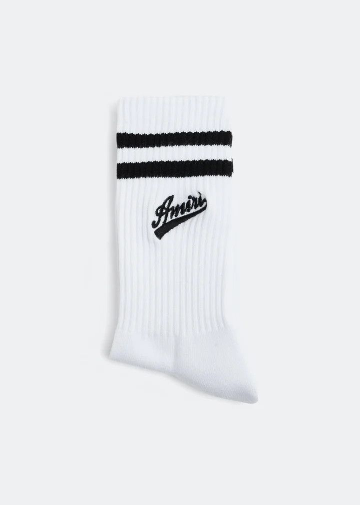 Amiri o1mle0925 Size: 45/46 Amiri Varsity Script Sock White/Black Size ONE SIZE - 3 Thumbnail