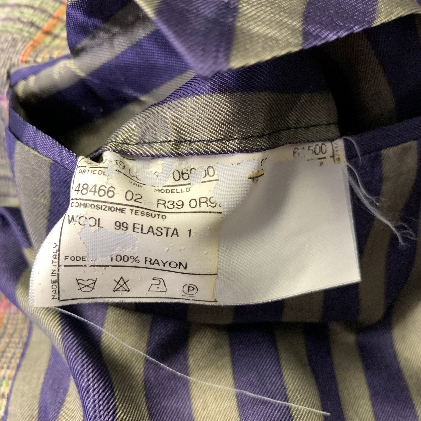 Moschino MOSCHINO 36 Tan Orange Glen Check Wool Elastane Sport Coat Size 36R - 8 Thumbnail