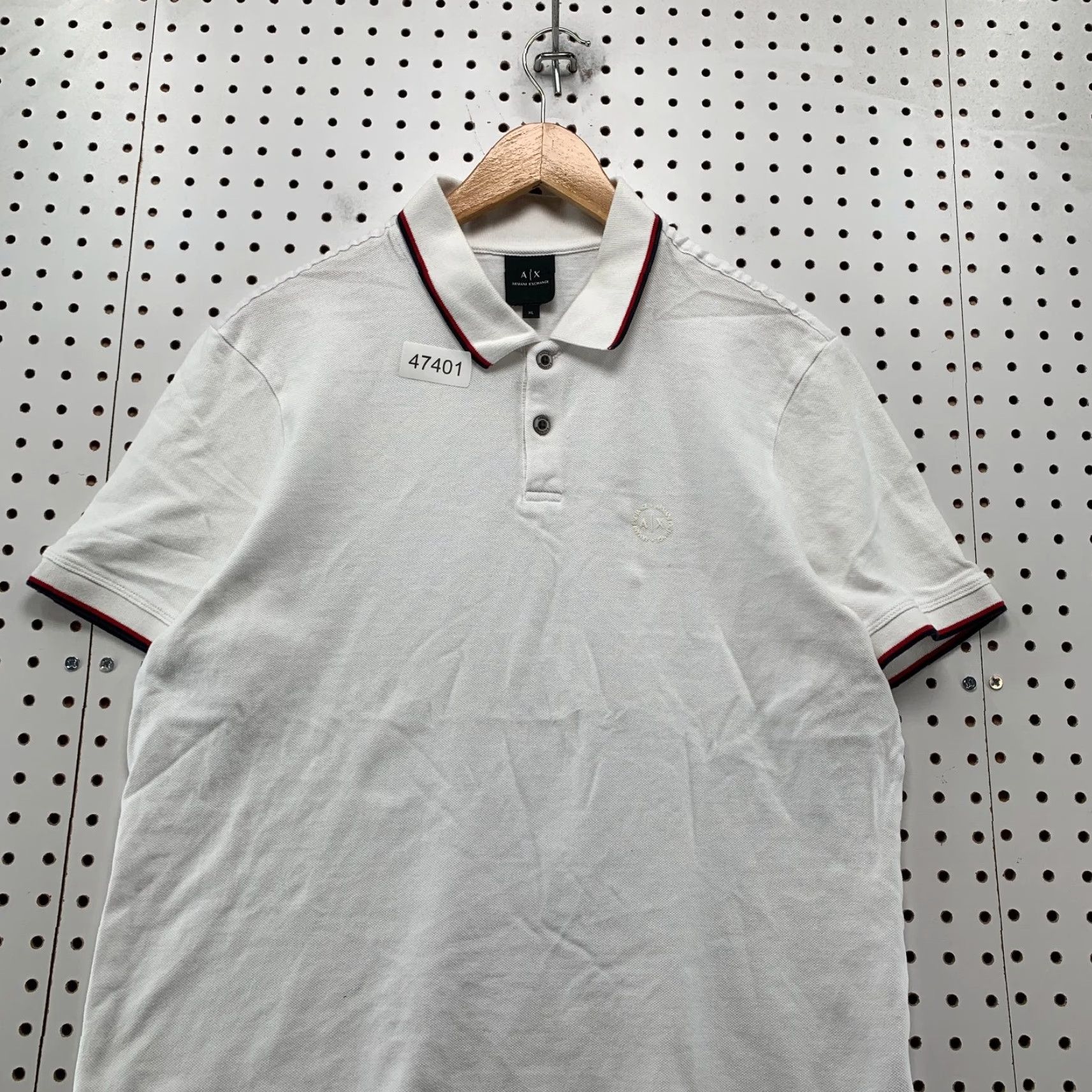 Armani Exchange Armani Exchange Polo Shirt Mens XL White Designer Preppy Collared School Work Shirt Size US XL / EU 56 / 4 - 4 Thumbnail