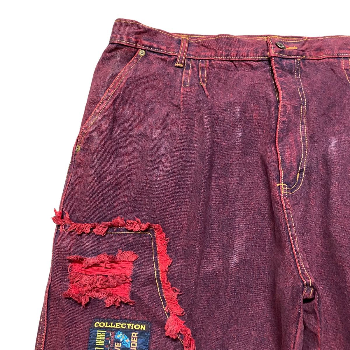 Vintage Vintage SWEET HEART Red Blood Fabulous Denim Baggy Pants Size US 38 / EU 54 - 5 Thumbnail