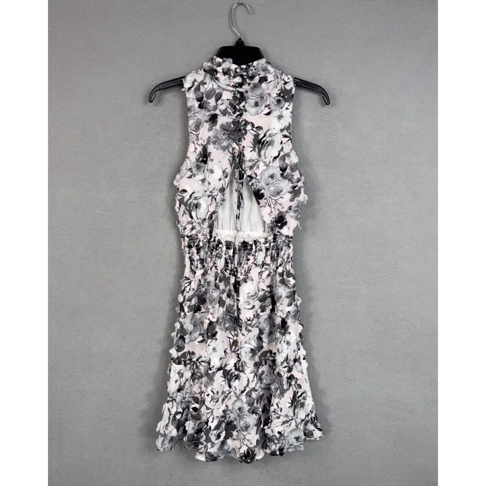ELLIATT Elliatt Dress Womens XS Pink Floral Cutout Lace Up Ruffle Mini Party Wedding Size XS / US 0-2 / IT 36-38 - 7 Thumbnail