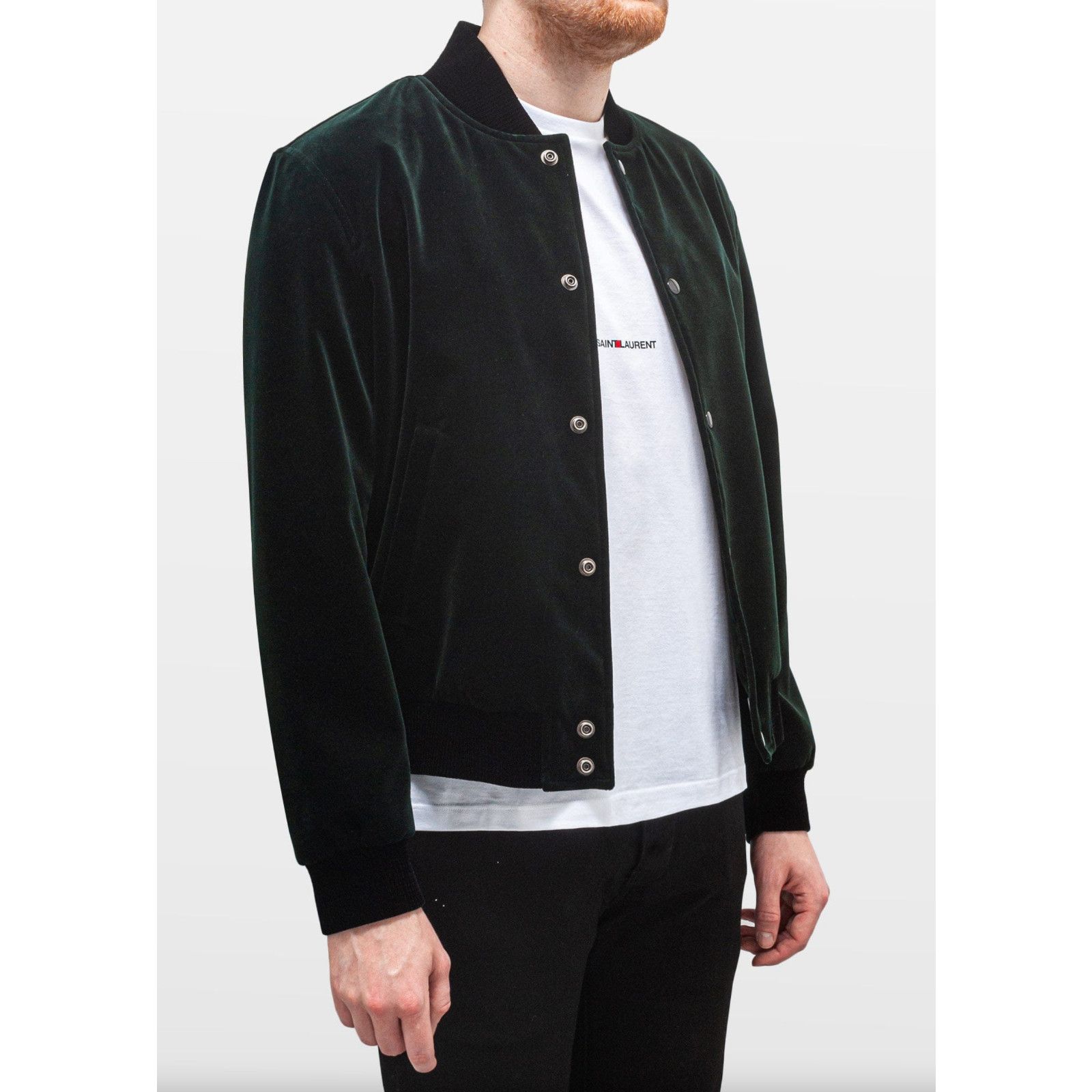 Yves Saint Laurent Saint Laurent Paris Teddy Green Velvet Bomber Jacket 54 Size US L / EU 52-54 / 3 - 11 Thumbnail
