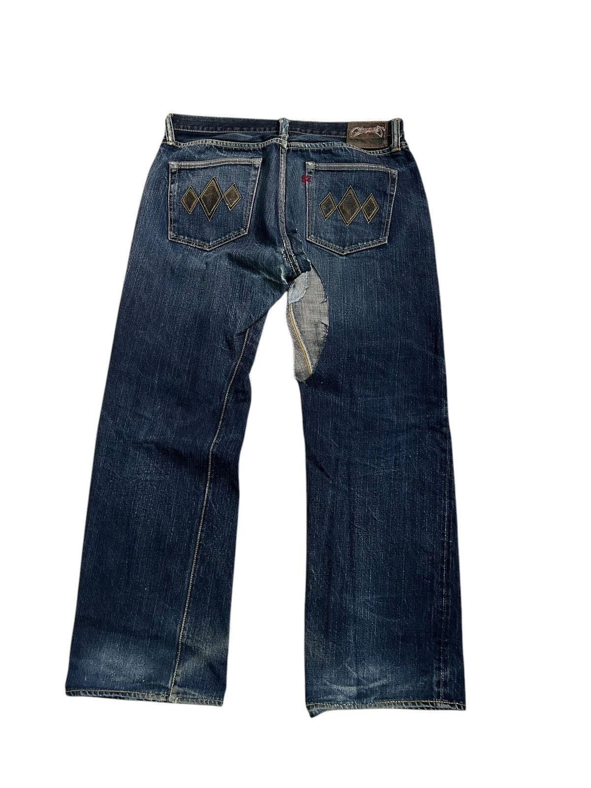Japanese Brand × Kapital × Vintage R.J.B JAPAN SELVEDGE DISTRESSED DENIM ☠️🎌🎌 Size US 34 / EU 50 - 19 Thumbnail