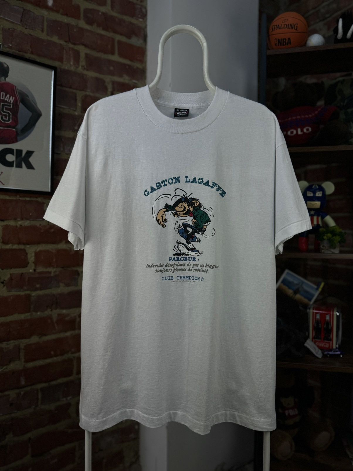 Fruit Of The Loom × Vintage Gaston Lagaffe 1995 Vintage Best Fruit of the Loom T-Shirt Size US XL / EU 56 / 4 - 1 Thumbnail