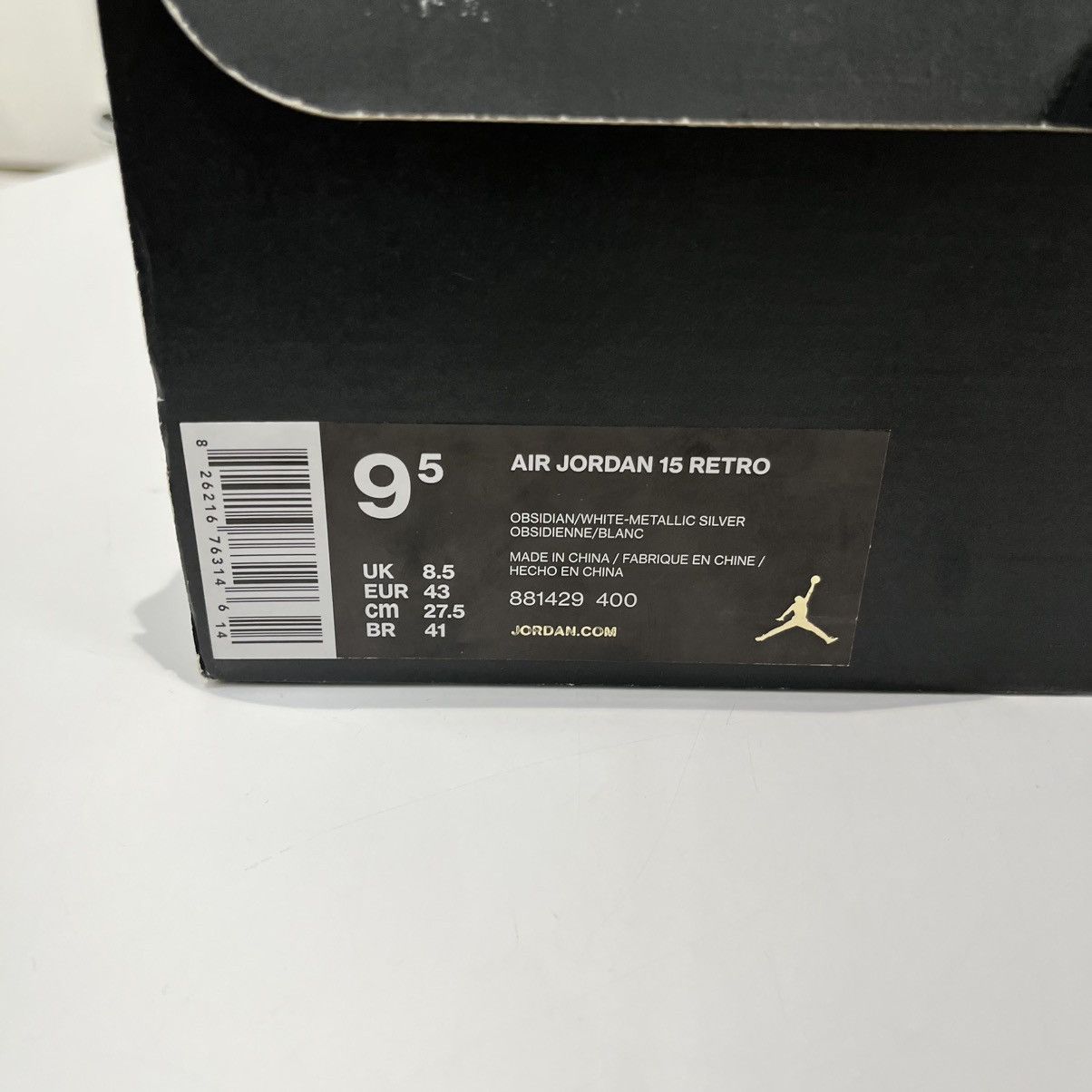 Nike Air Jordan 15 Retro Obsidian Size US 9.5 / EU 42-43 - 13 Thumbnail