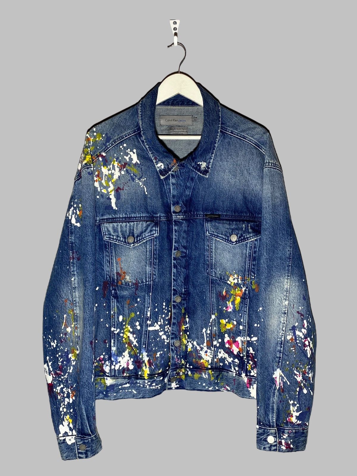 Calvin klein painted denim jacket online