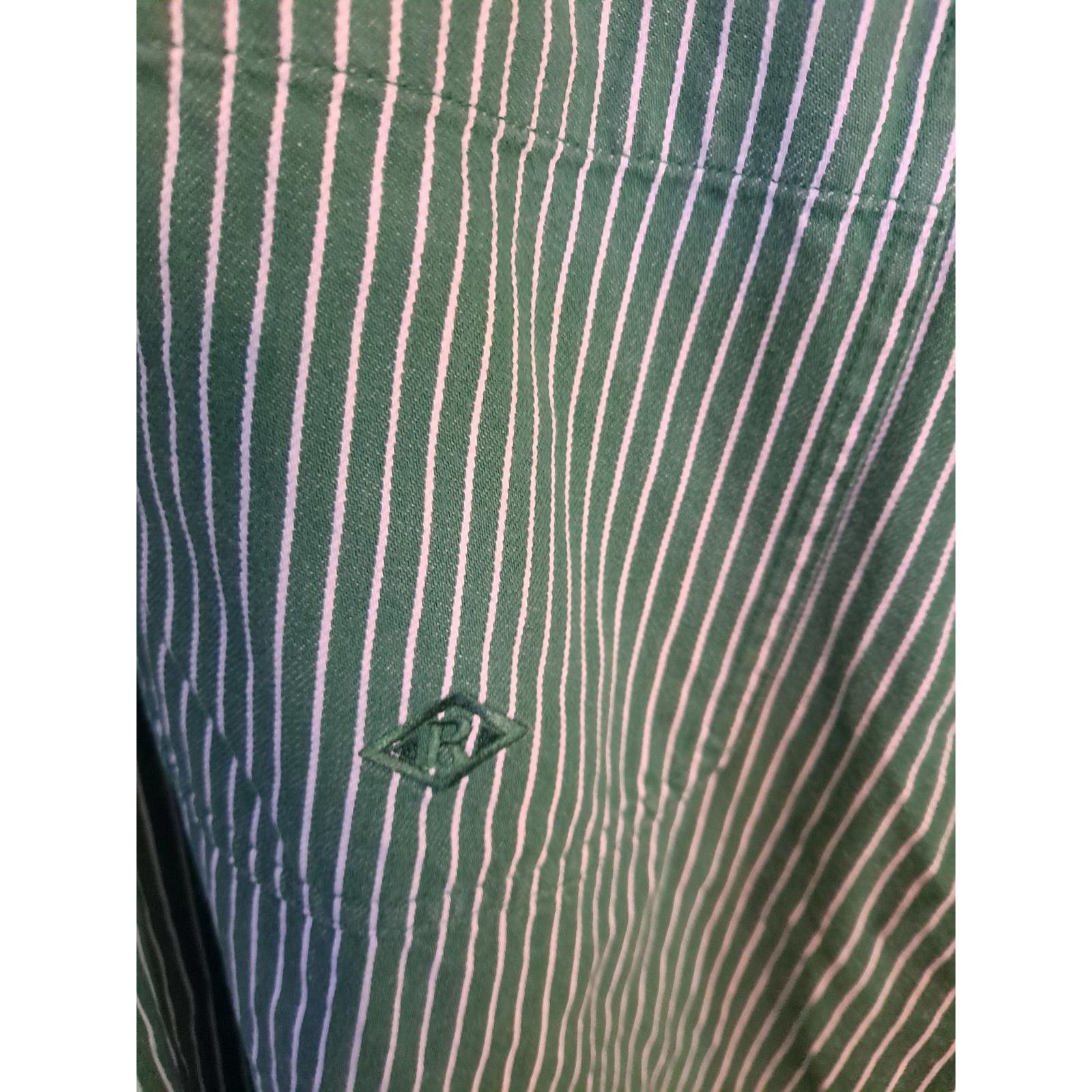 Roper Vintage Roper Button Down Green and White Striped Shirt Size Size US L / EU 52-54 / 3 - 2 Thumbnail