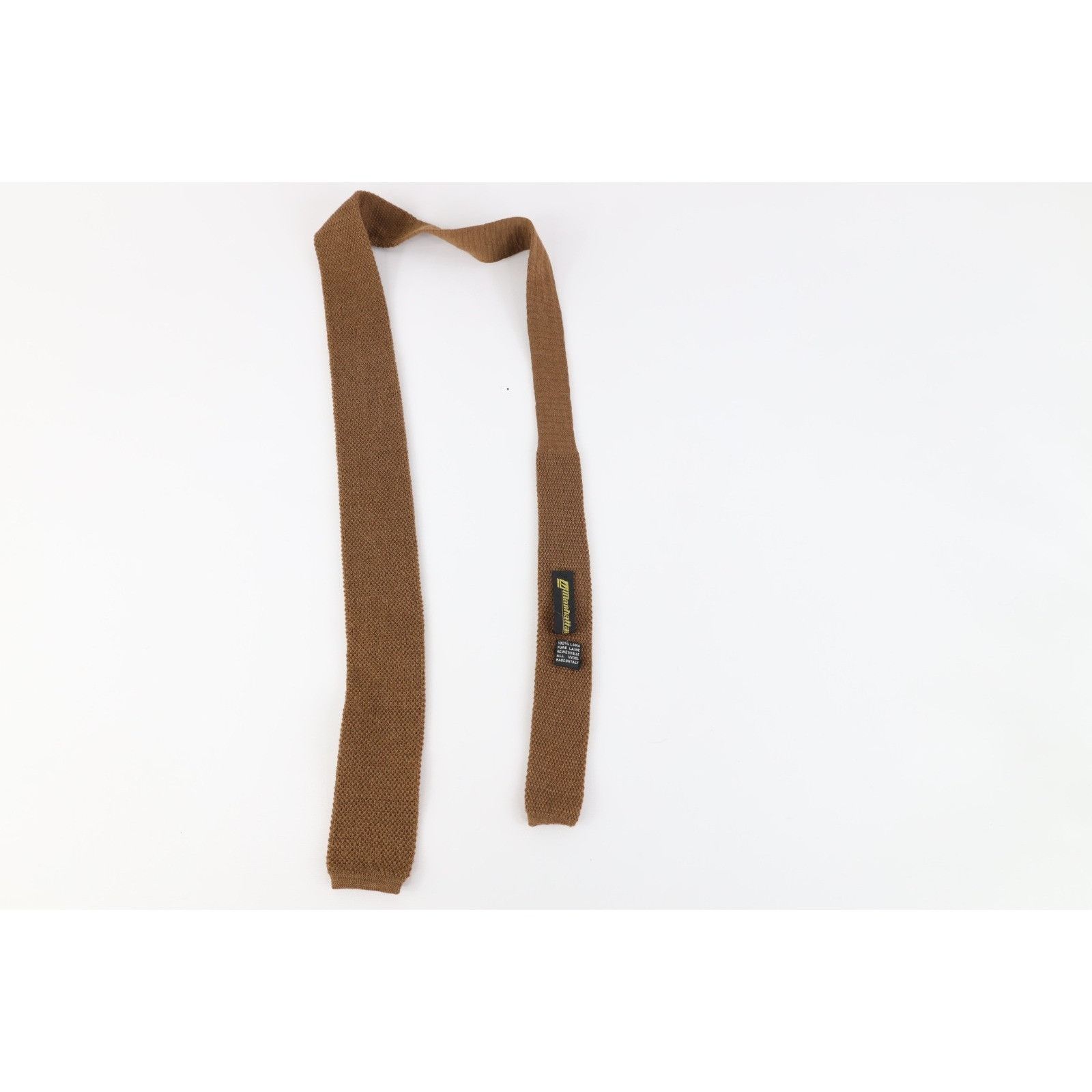 Vintage Vintage 70s Streetwear Wool Knit Square Skinny Neck Tie Size ONE SIZE - 2 Thumbnail