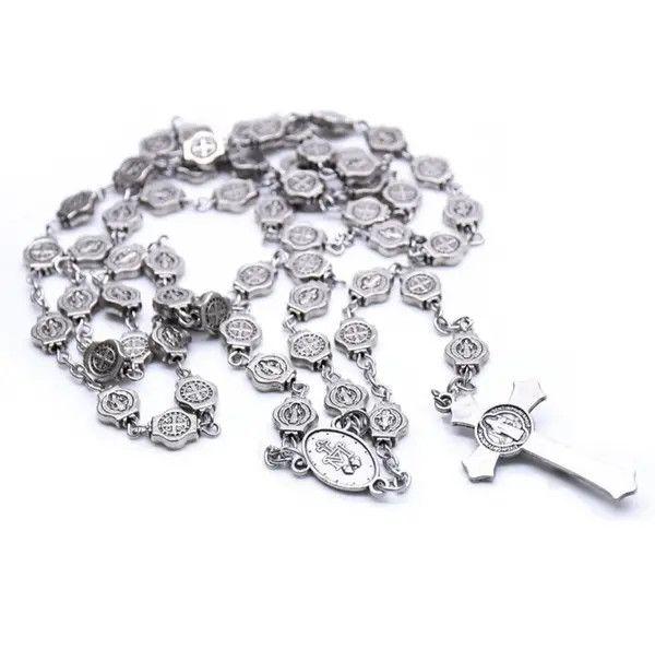 Other Saint Benedict Rosary Necklace Chain Catholic Church Jesus Size ONE SIZE - 2 Thumbnail