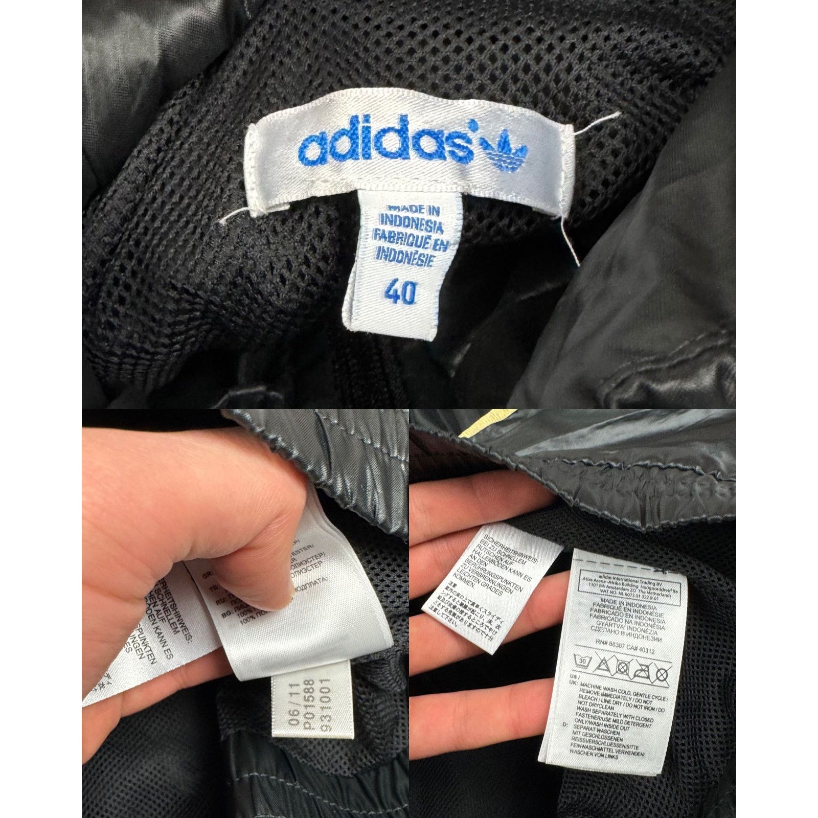 Adidas Adidas Womens Black Gold 3-Stripe Trefoil Full Zip Jacket 40 Size S / US 4 / IT 40 - 3 Thumbnail