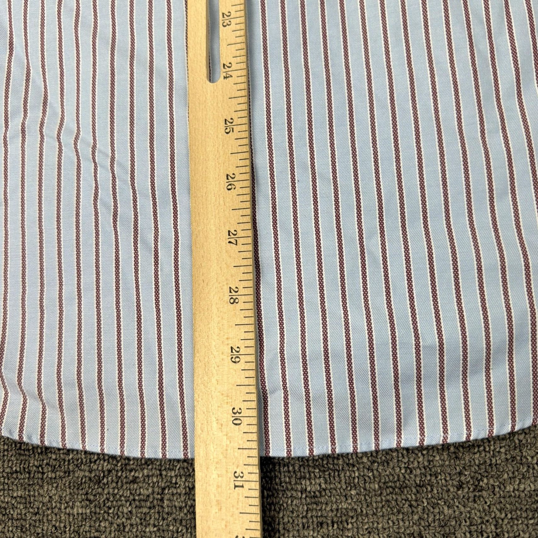 Pronto Uomo Pronto Uomo Shirt Mens Large Blue Stripe Non Iron Dress Button Front Long Sleeve Size 42R - 7 Thumbnail