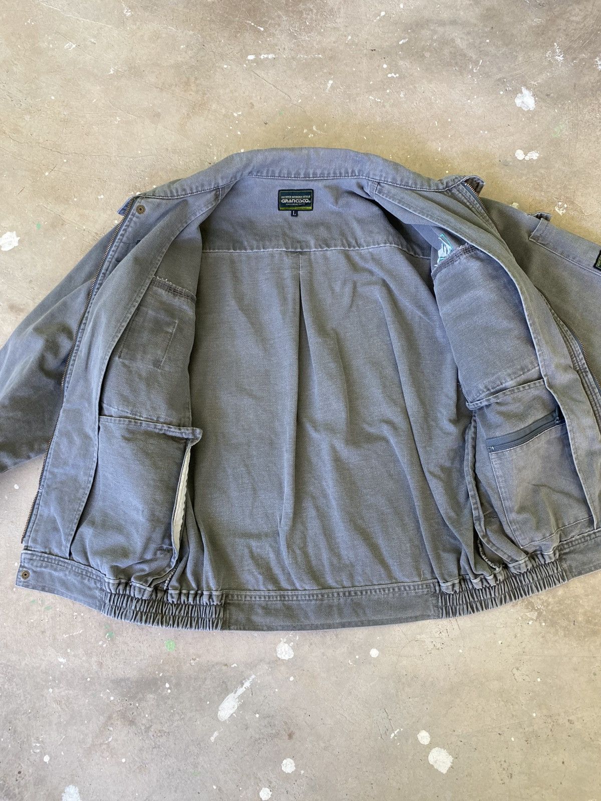 Japanese Brand Grancisco Japanese Workwear Utility Jacket Gray Size US L / EU 52-54 / 3 - 8 Thumbnail