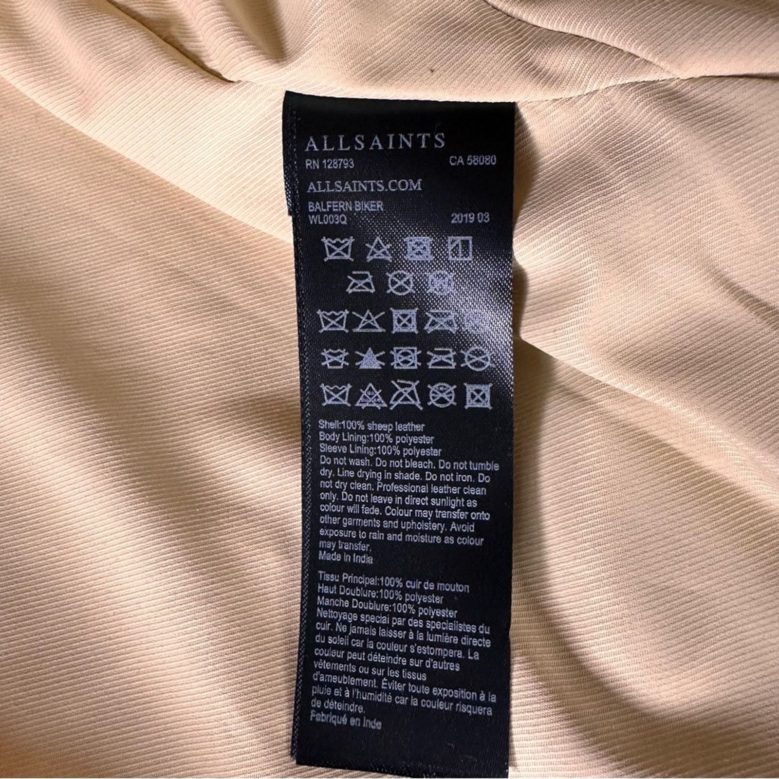 Allsaints AllSaints NWT Balfern Biker Jacket – Pale Yellow – Size 0 Size XS / US 0-2 / IT 36-38 - 10 Thumbnail