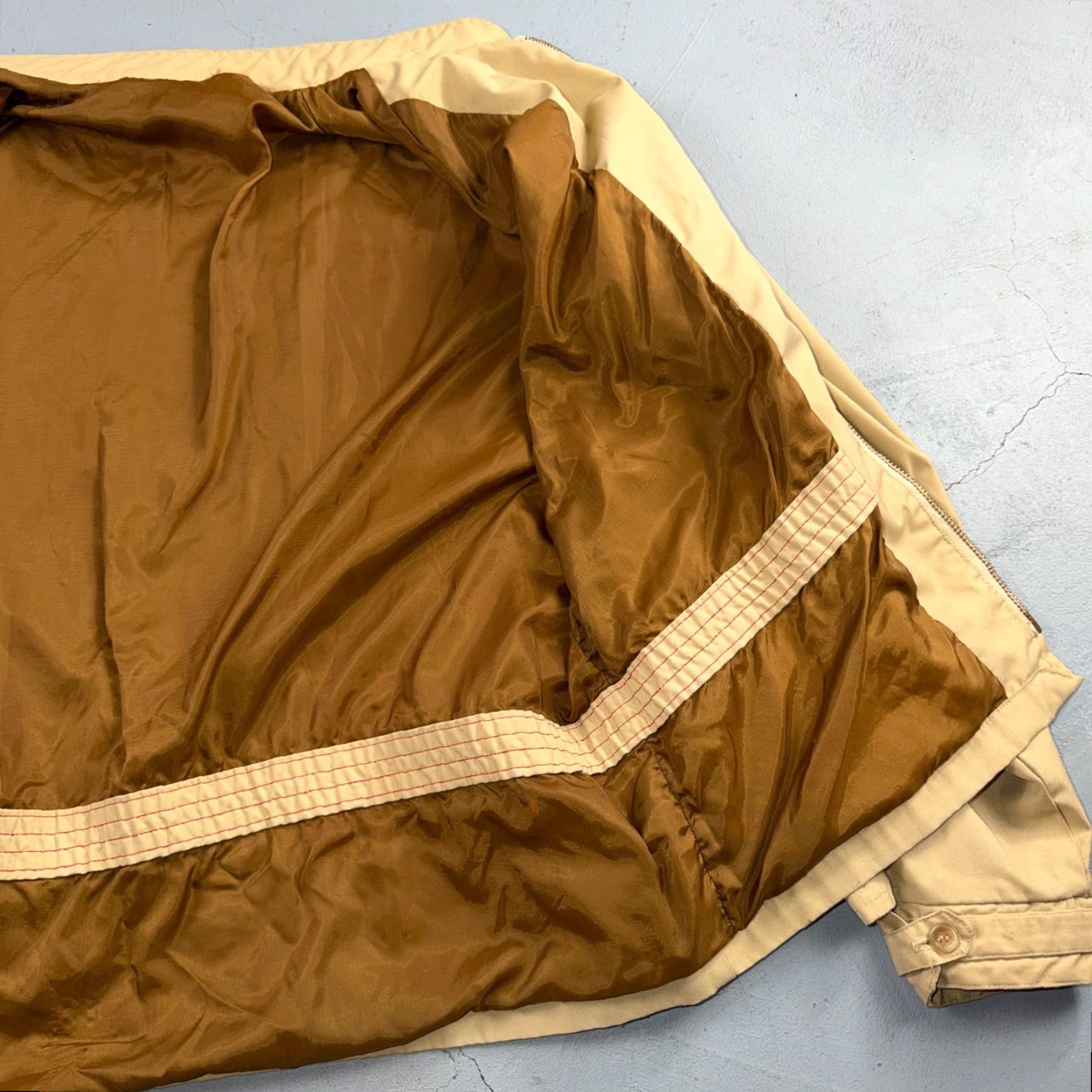 Vintage VTG 1960s Sportswear Jacket Rockabilly Long Sleeve Talon Ricky Windbreaker XL Khaki Mens (or Adults) - Rockabilly, Dupont Dacron Polyester Blend Size US XL / EU 56 / 4 - 3 Thumbnail