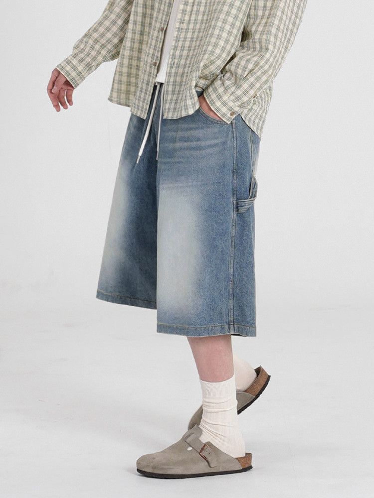 Japanese Brand × Jean Retro loose wide leg denim shorts Size US 32 / EU 48 - 2 Thumbnail