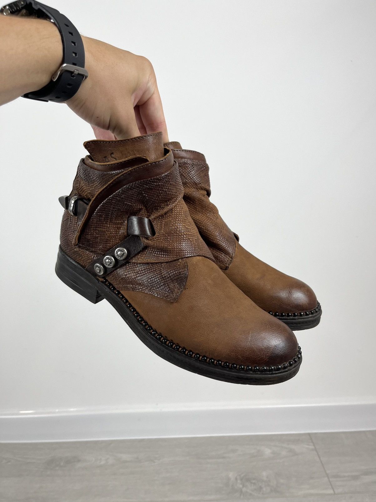 A.S.98 Airsteps A.S. 98 Brosn Leather Buckle Avante Garde Boots Size US 8 / IT 38 - 1 Thumbnail