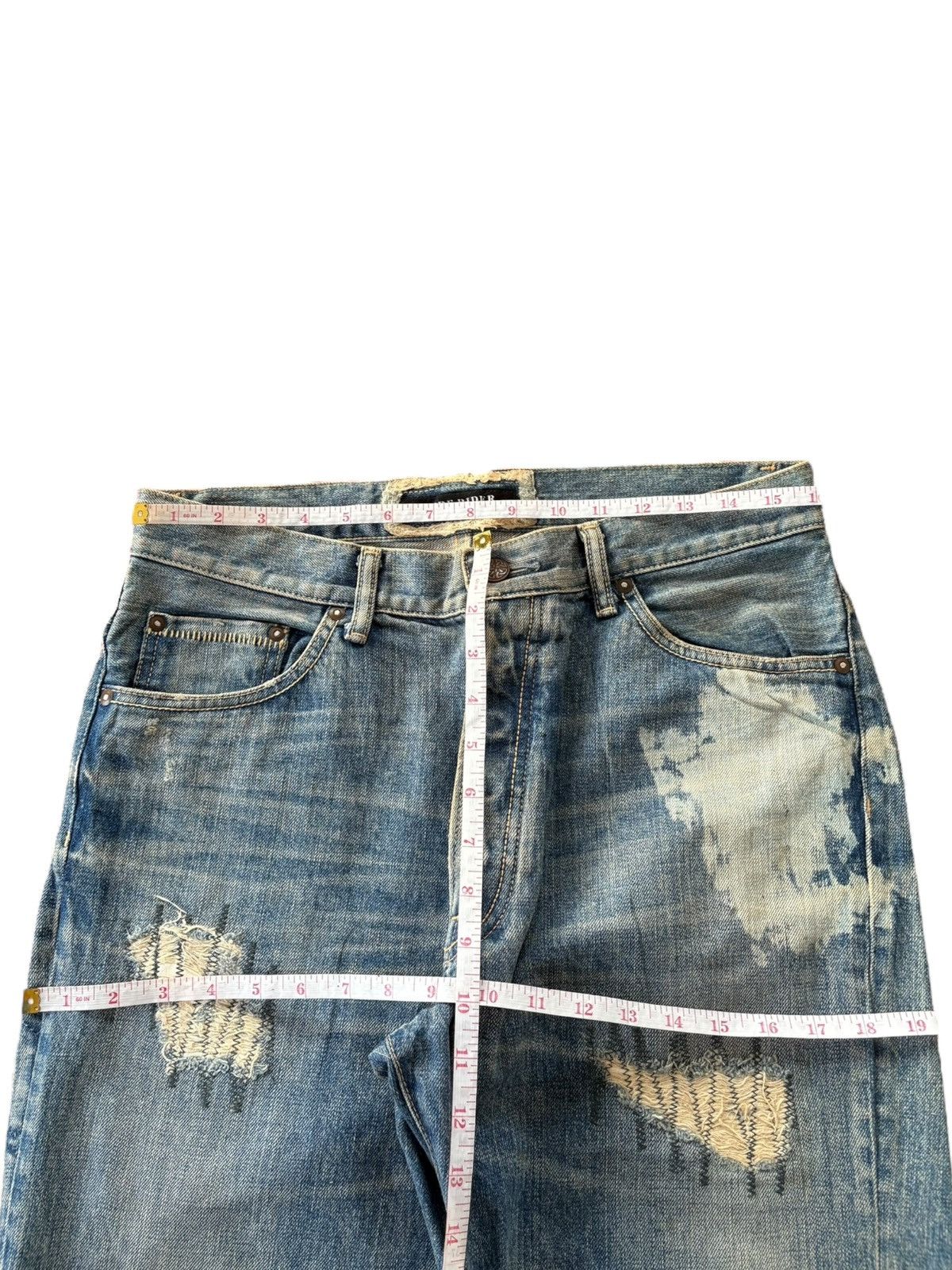Japanese Brand Vintage Japanese Brand Bleach Sashiko Distressed Flare Jeans Size US 32 / EU 48 - 6 Thumbnail