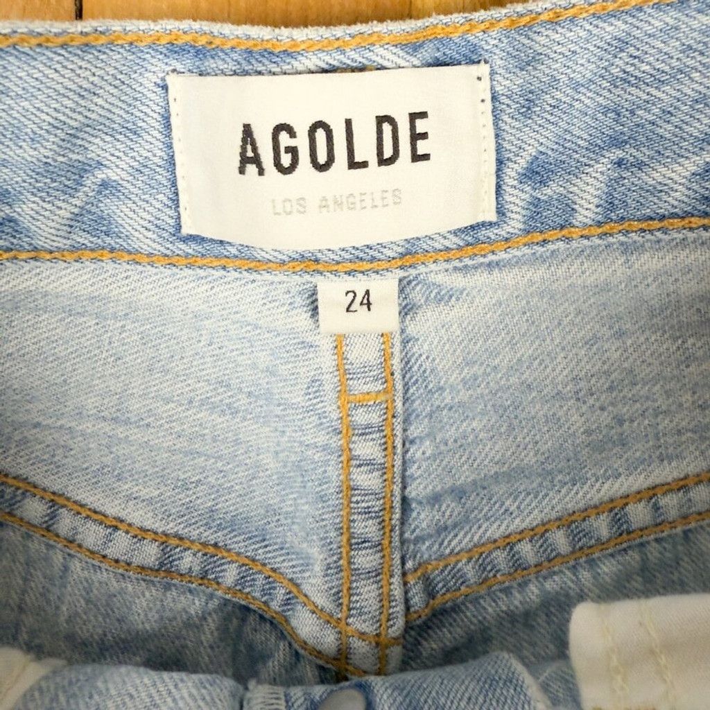 Agolde AGOLDE Riley Straight Distressed Fading Blue Jeans Size 24 Size 24" / US 00 / IT 34 - 5 Thumbnail