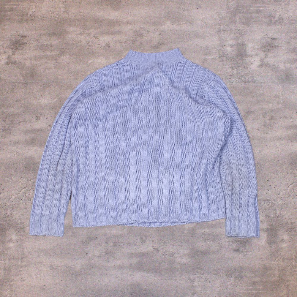 Vintage Vintage 1990's Cable Baby Blue Knitted Crew Neck Sweater Size US M / EU 48-50 / 2 - 2 Thumbnail