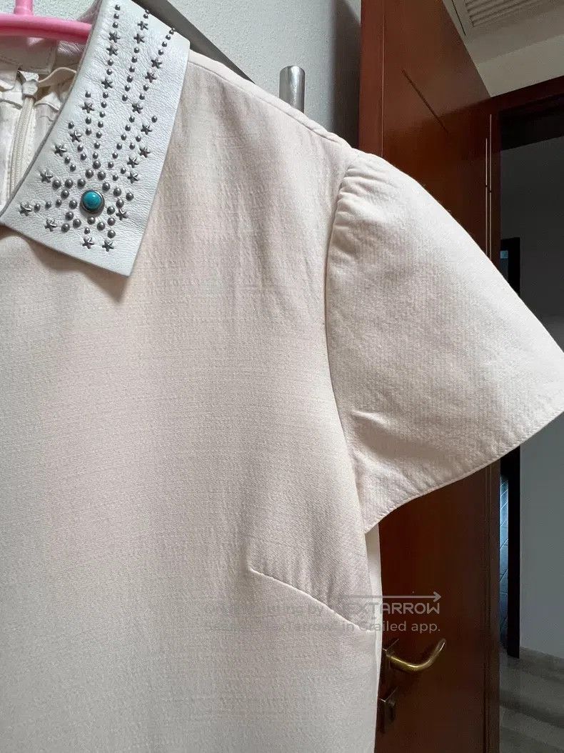 Valentino Valentino Off-white leather bow tie dress Size L / US 10 / IT 46 - 4 Thumbnail