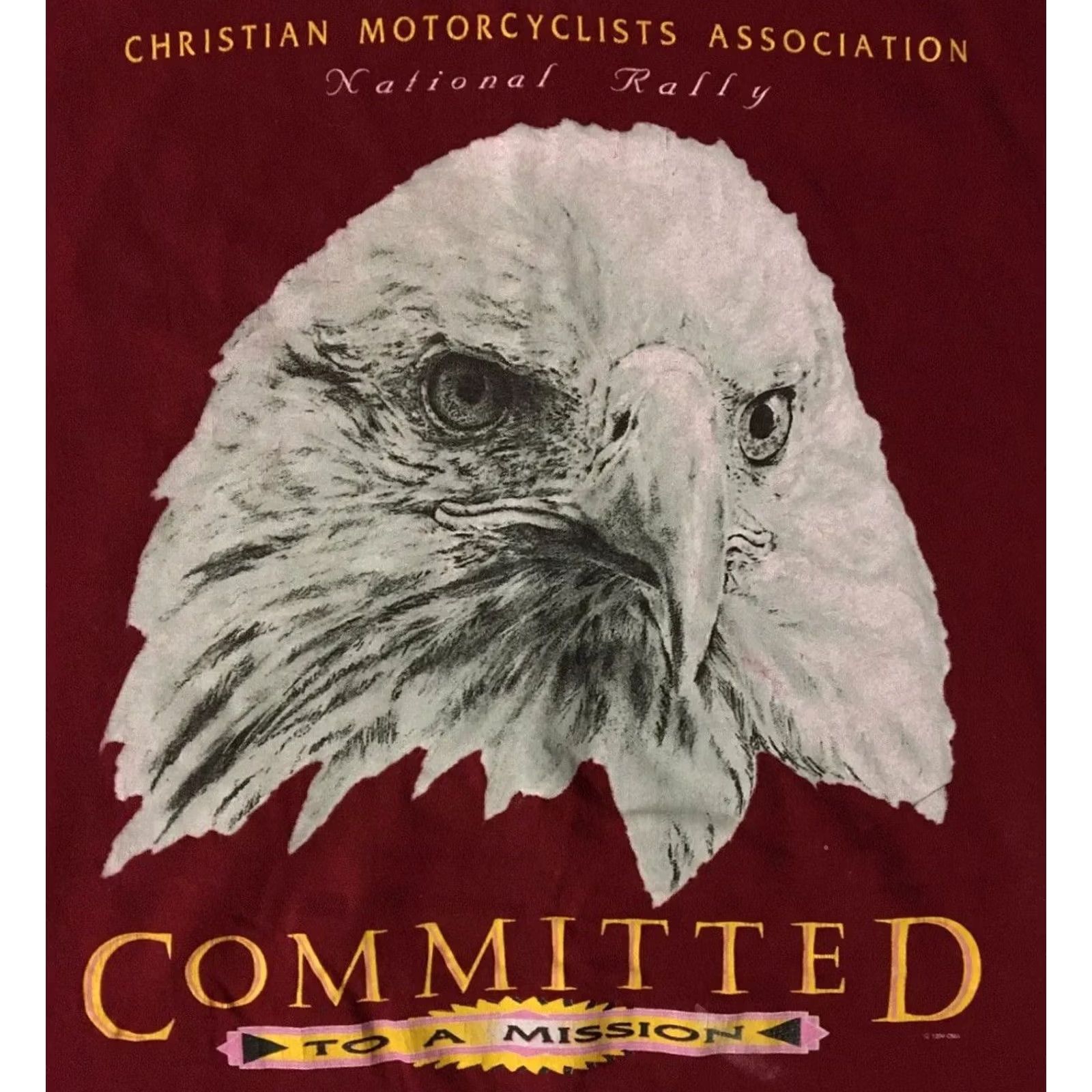 Vintage VINTAGE CMA Eagle T-Shirt XL Red Christian Motorcycle Association Shirt Mens Retro 90s Grunge Jesus God Harley USA Rock Religion Heaven Biker Fashion Size US XL / EU 56 / 4 - 2 Thumbnail