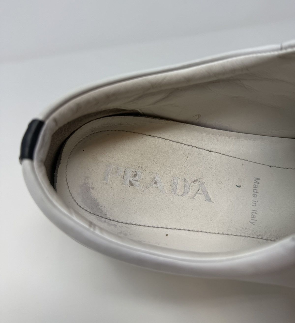 Prada Prada Brushed Leather Sneaker White Size US 9 / EU 42 - 8 Thumbnail