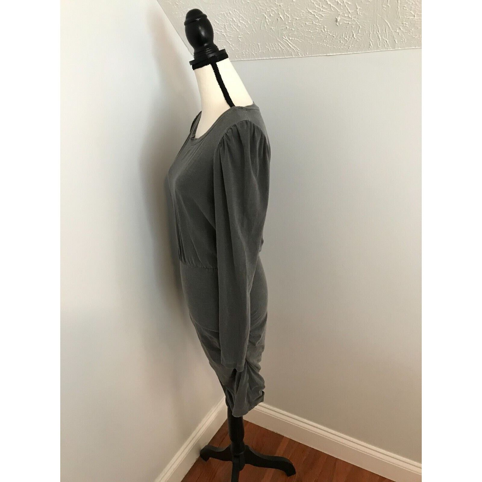 Anthropologie Anthropologie Sundry Shirred Puff Long Sleeve Dress Carbon Size S / US 4 / IT 40 - 2 Thumbnail