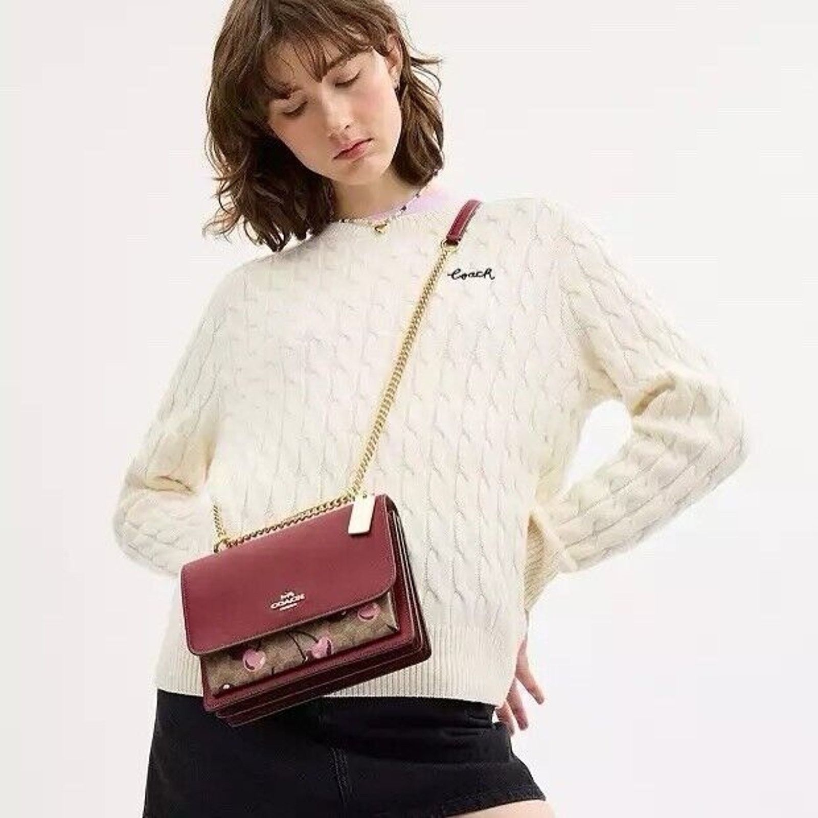 Coach NWT Coach Klare Crossbody Bag Cherry CY689 Gold Size ONE SIZE - 5 Thumbnail