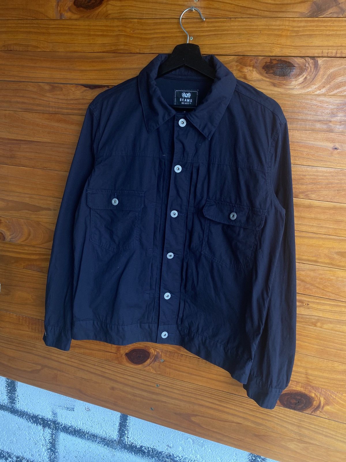 Beams Japan Beams Heart Navy Button-Up Jacket Japanese Casual Workwear Size US M / EU 48-50 / 2 - 4 Thumbnail