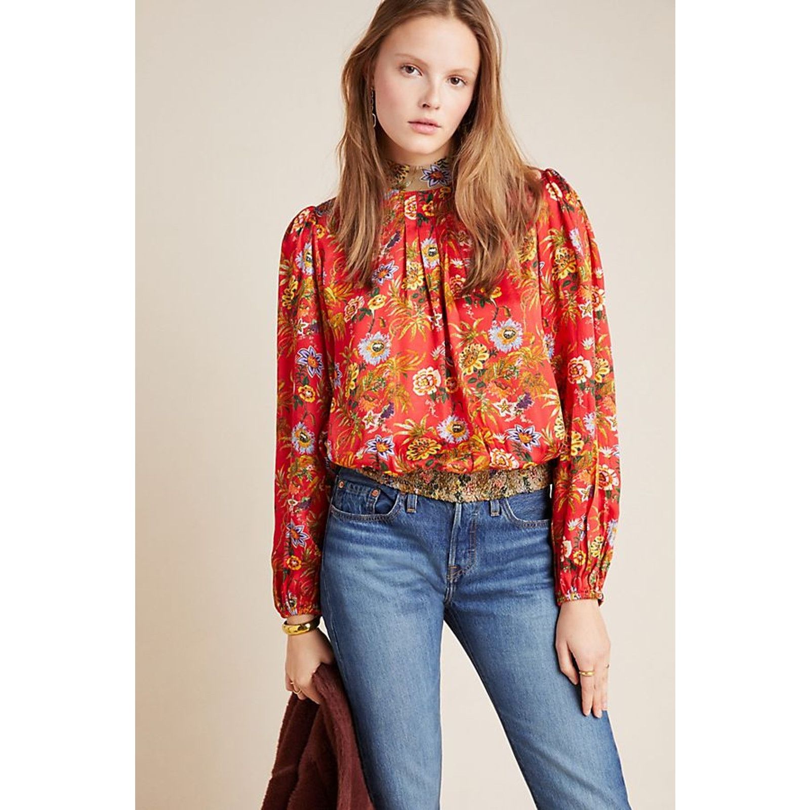 Anthropologie New Nikasha Toscana Peasant Floral Blouse by $160 X-SMALL Size XS / US 0-2 / IT 36-38 - 4 Thumbnail
