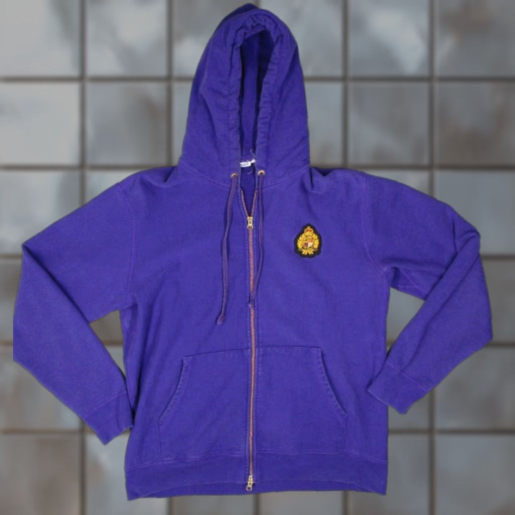Undefeated VINTAGE UNDEFEATED Hoodie Mens Large Purple Full Zip Crest Logo Badge Heavyweight Size US L / EU 52-54 / 3 - 1 Thumbnail