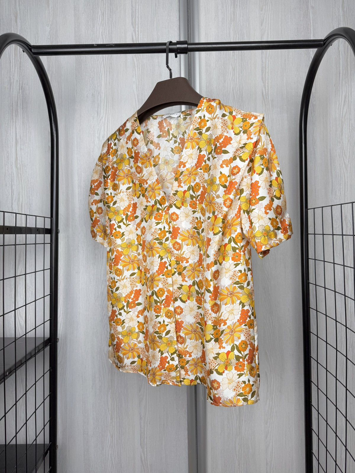 Sandro Sandro Paris Flower Floral Silk Blouse Ecru Size M / US 6-8 / IT 42-44 - 5 Thumbnail