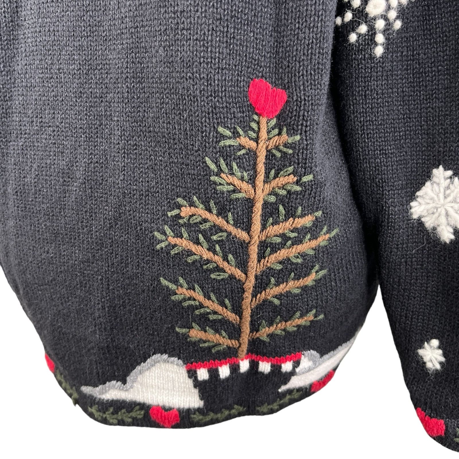 Other Quacker Factory Snowman Sweater M Button Down Embroidered Size M / US 6-8 / IT 42-44 - 11 Thumbnail
