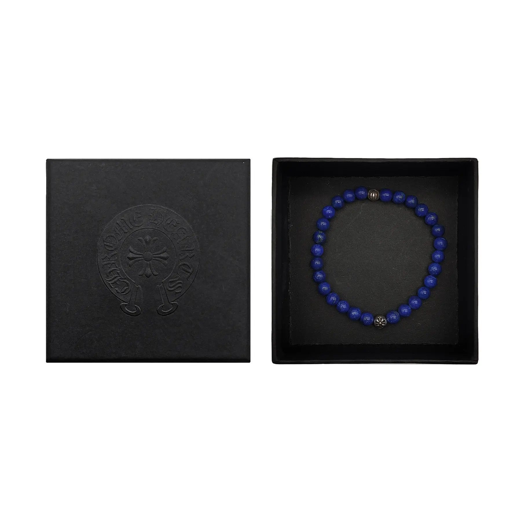 Chrome Hearts Chrome Hearts 6mm Blue Silver Cross Ball Beaded Bracelet Size ONE SIZE - 4 Thumbnail