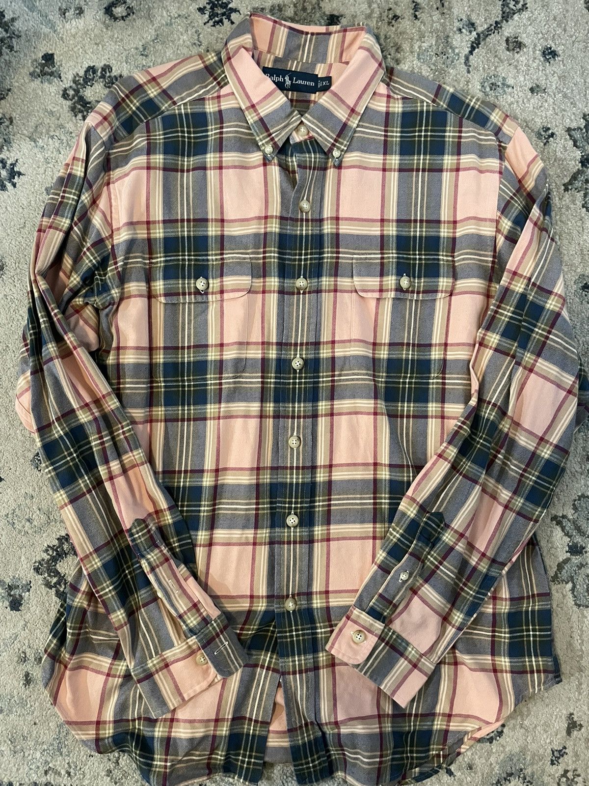 Polo Ralph Lauren × Vintage Patch Pocket Flannel Sport Shirt Size US XL / EU 56 / 4 - 2 Thumbnail