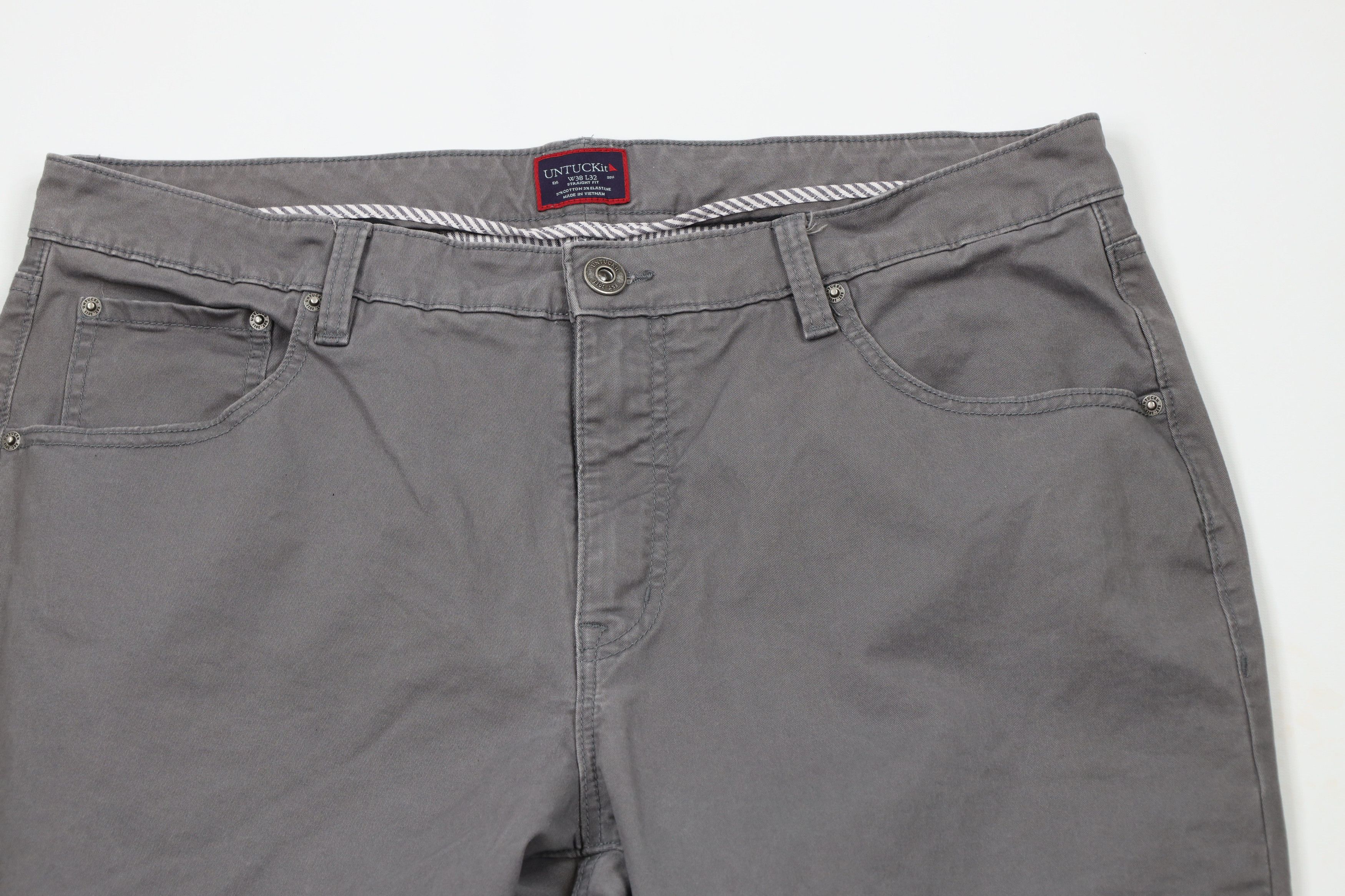 UNTUCKit × Vintage Untuckit Straight Leg Stretch Chino Pants Trousers Gray Size US 38 / EU 54 - 2 Thumbnail
