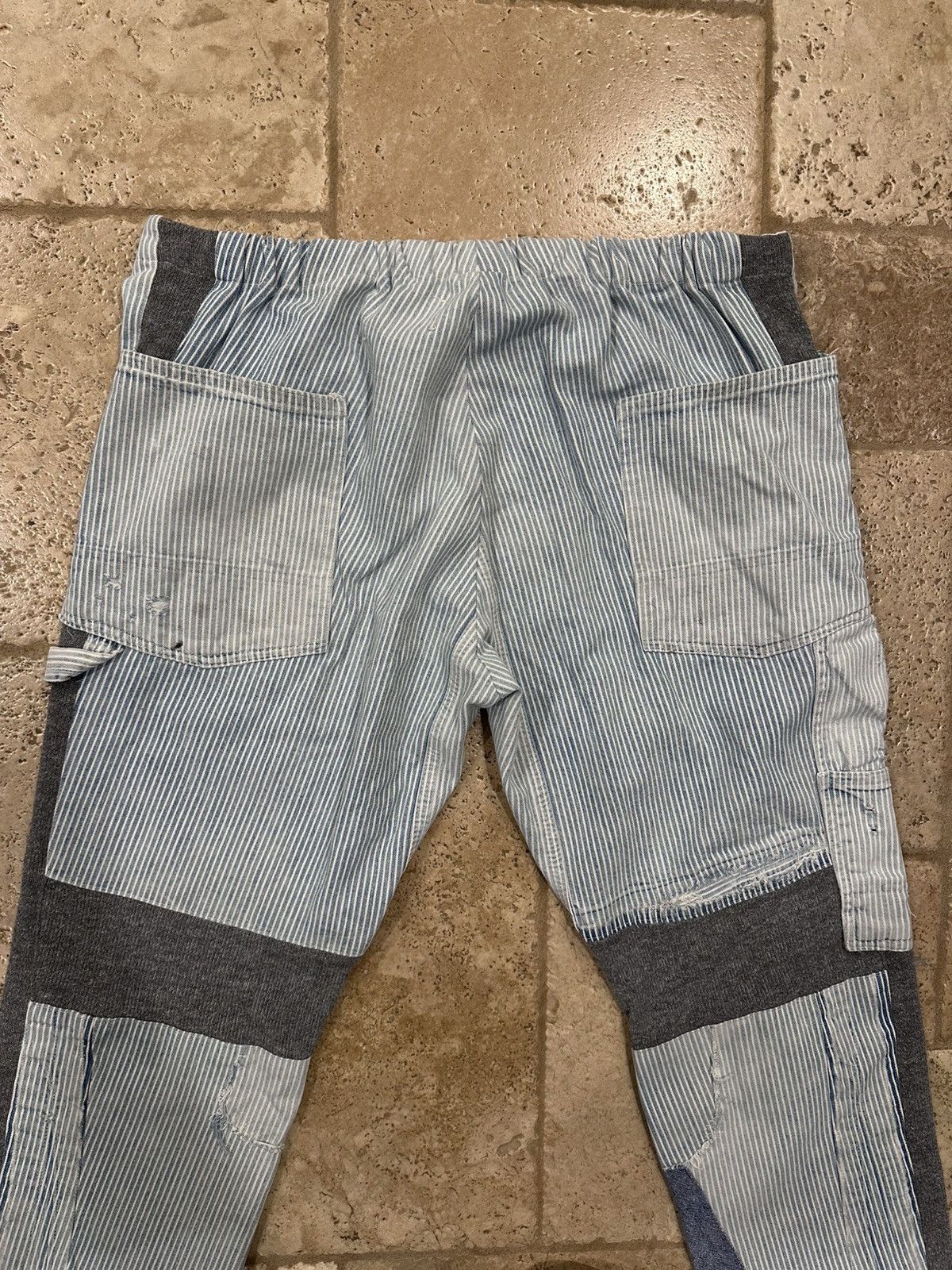 Greg Lauren Greg Lauren Pinstripe Blue Mixed Engineer GL1 Slim Fit Pants Size US 34 / EU 50 - 8 Thumbnail