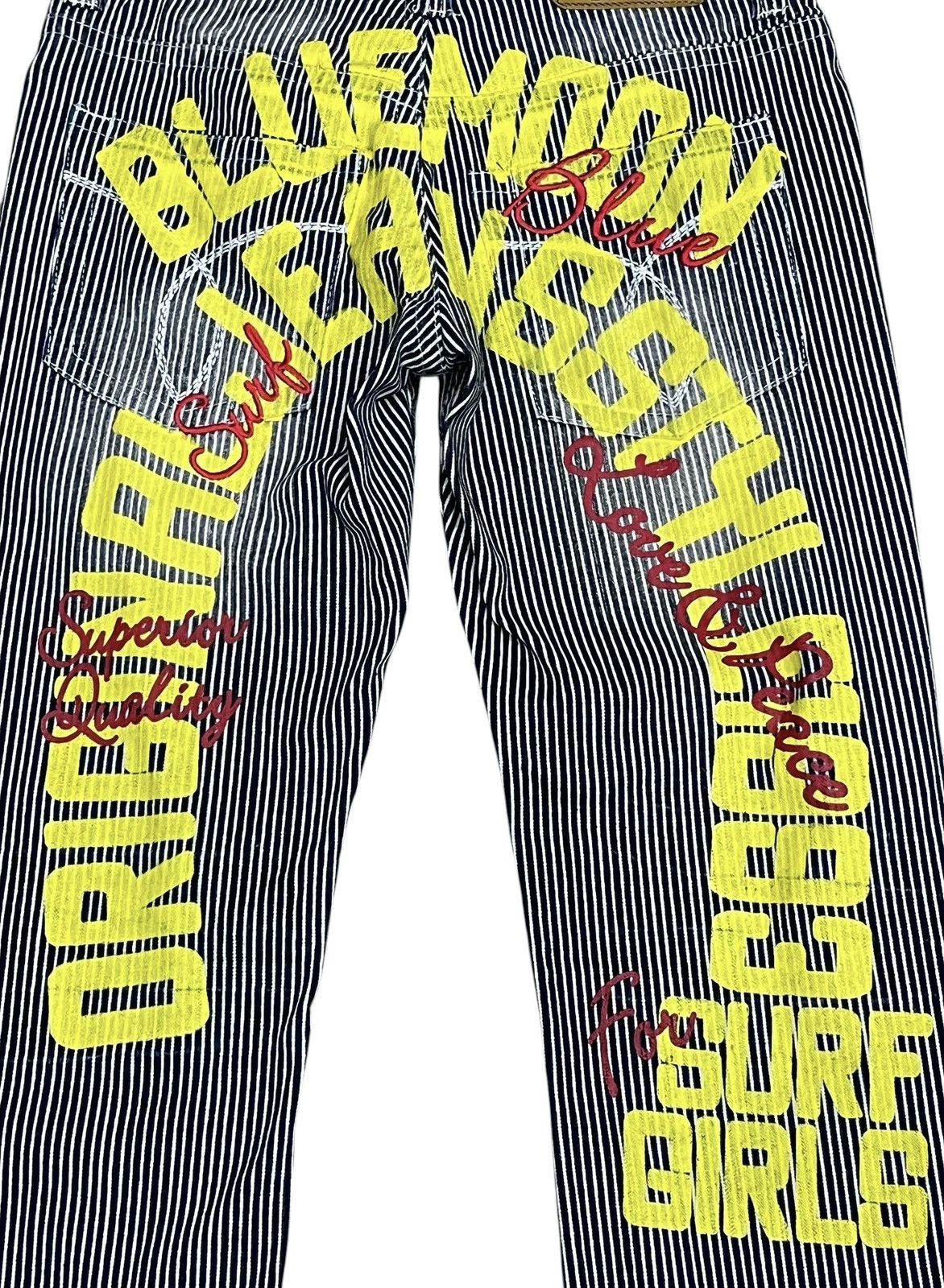 OVER THE STRiPES VERY RARE🔥Blue Moon Blue Daicock Hickory Stripe Jeans Japan Size US 28 / EU 44 - 4 Thumbnail