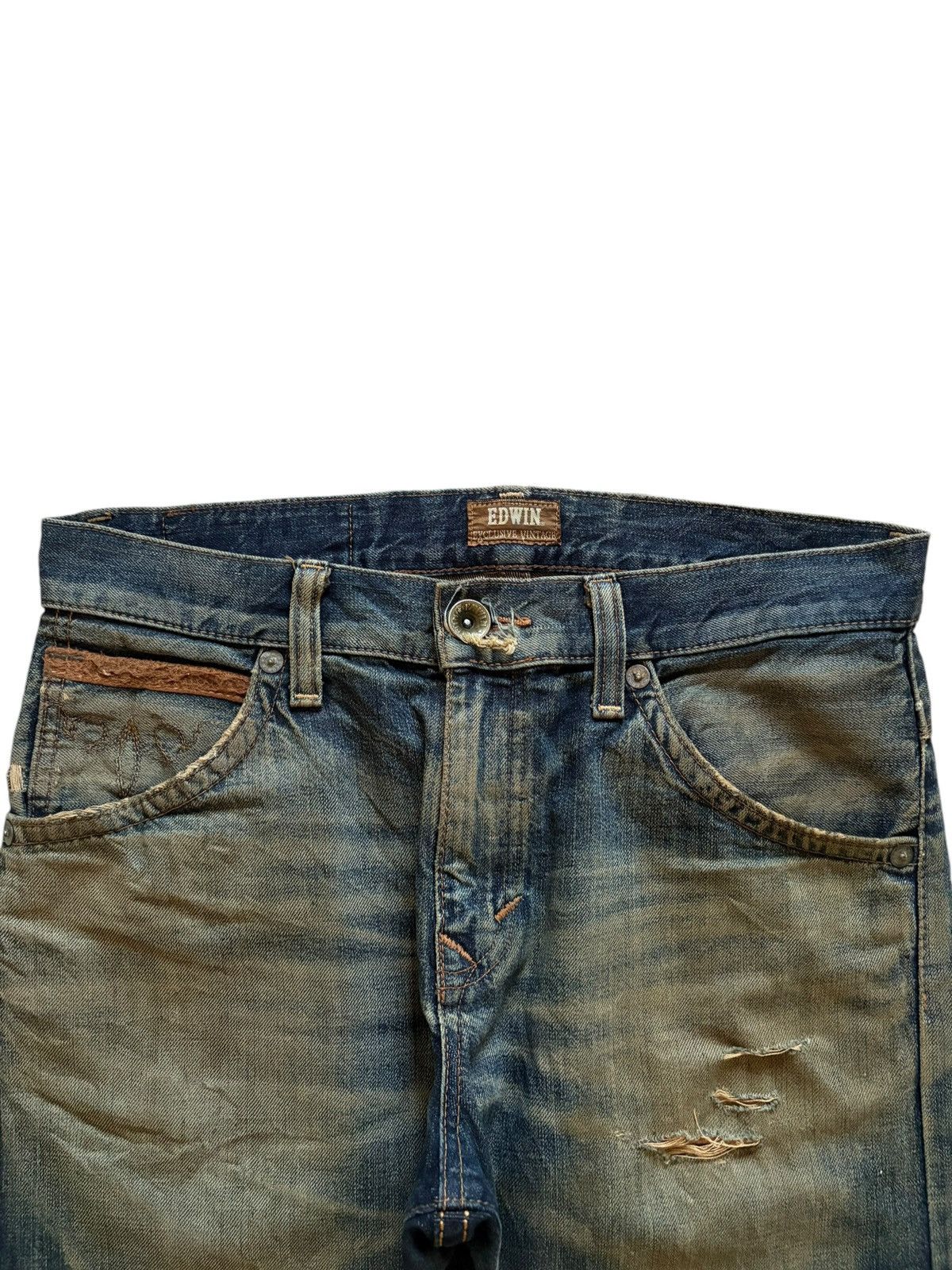 Edwin × Japanese Brand Exclusive Vintage Edwin Japan Rusty Mud Wash Loose Jeans Size US 33 - 4 Thumbnail