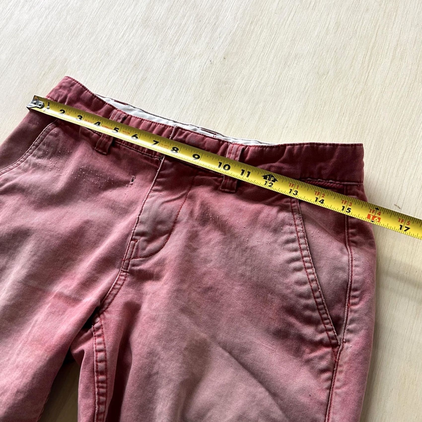 Bdg BDG Chino Shorts Mens 29 Pink Distressed Cutoff Frayed Hem Faded Casual Size US 29 - 4 Thumbnail